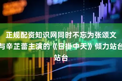 正规配资知识网同时不忘为张颂文与辛芷蕾主演的《日掛中天》倾力站台